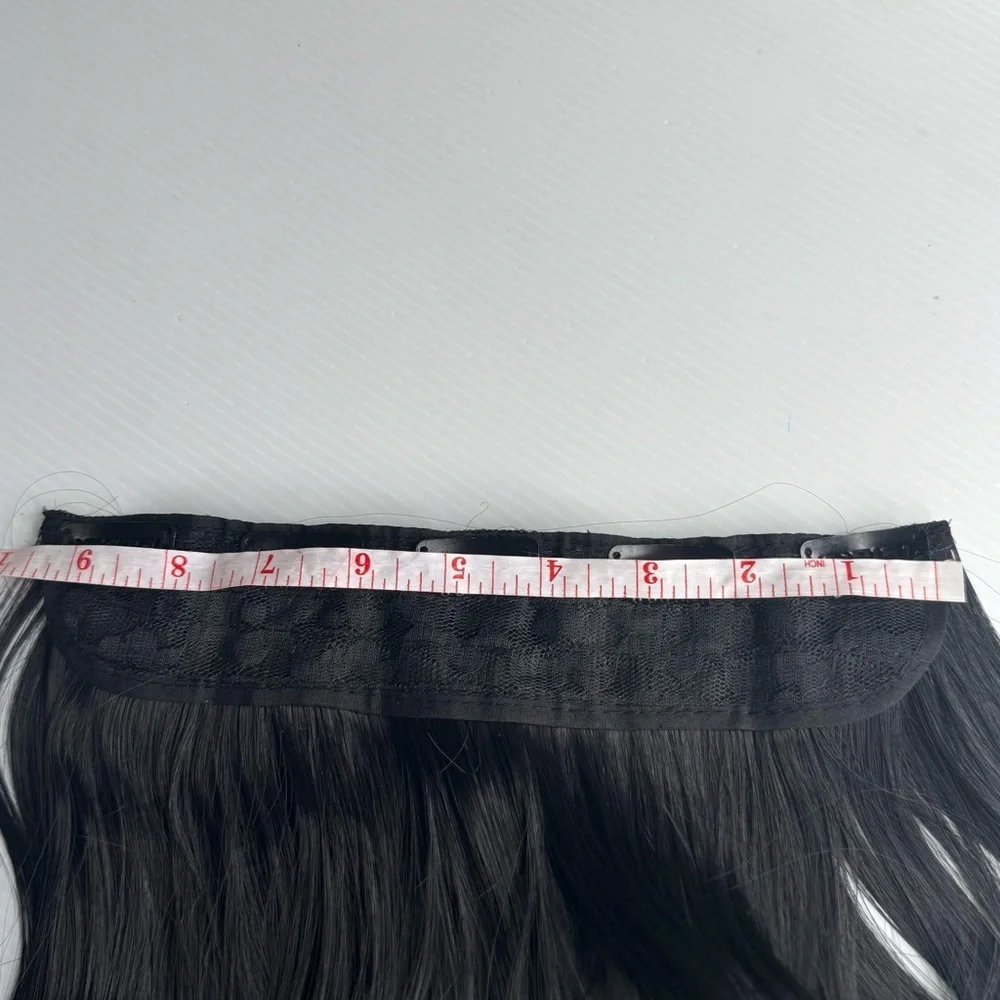 One Piece Black Hair Extensions — 22” Long | Natural Wave | Clip-In Volumizer